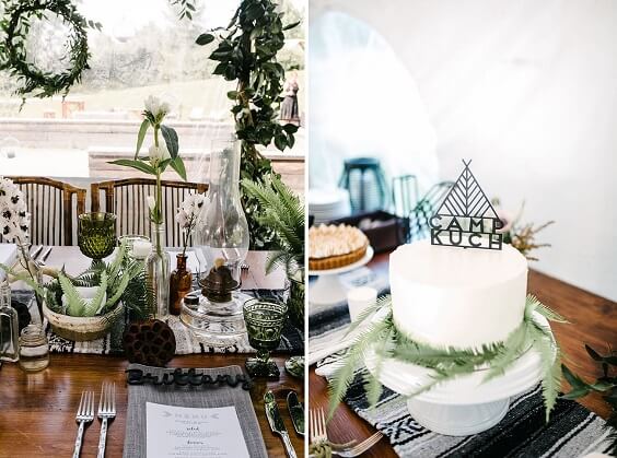 Wedding cakes for Emerald green and grey winter wedding
